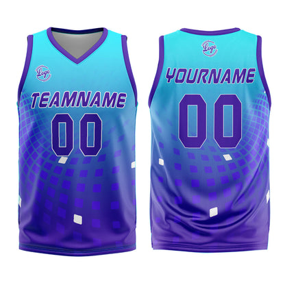 Benutzerdefinierter Licht Lila Basketball Jersey Uniform Anzug gedruckt Ihr Logo Name Nummer