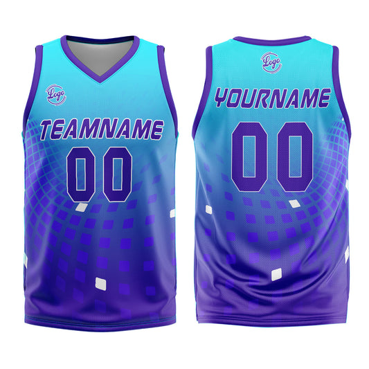 Benutzerdefinierter Licht Lila Basketball Jersey Uniform Anzug gedruckt Ihr Logo Name Nummer