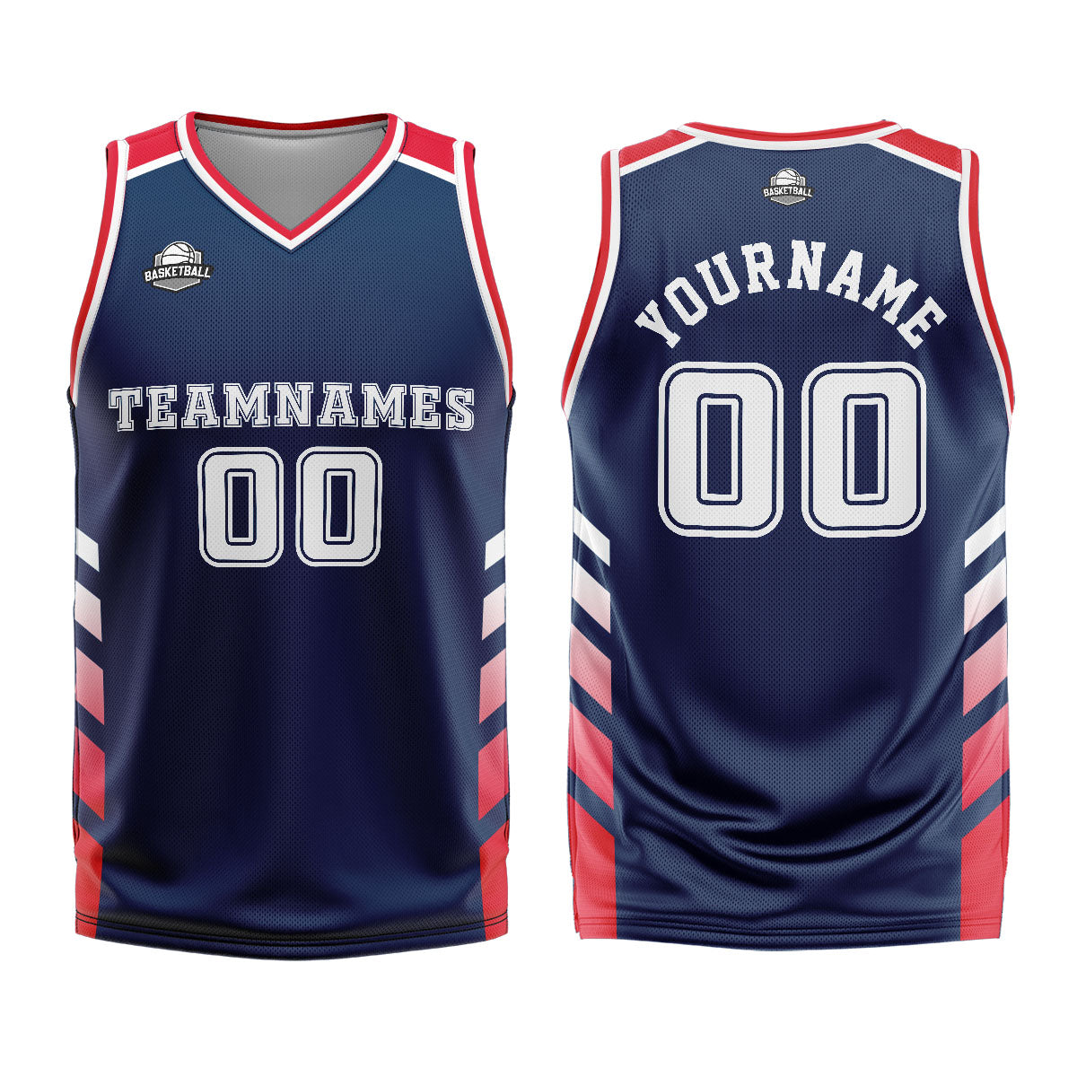 Benutzerdefinierter Marine Rot Basketball Jersey Uniform Anzug gedruckt Ihr Logo Name Nummer