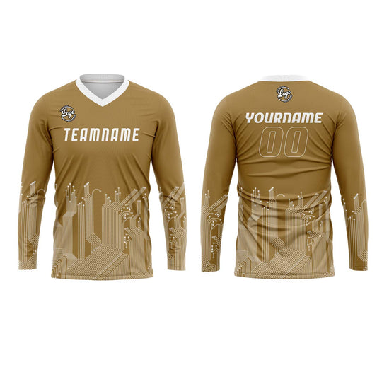 Kundenspezifisches Gold Weiß Basketball Fußball Schießen langes T-Shirt für Erwachsene und Kinder