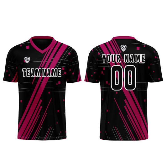 Benutzerdefinierte Schwarz Rose Rot Trikots für Männer Frauen Personalisierte Fußball Uniformen für Erwachsene und Kind