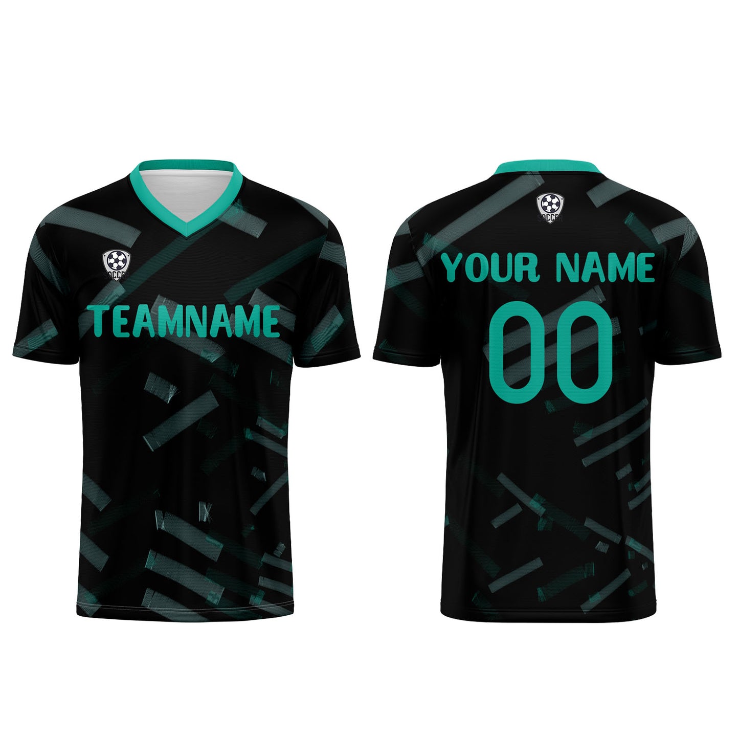 Benutzerdefinierte Schwarz Dunkelgrün Fußball Trikots für Männer Frauen Personalisierte Fußball Uniformen für Erwachsene und Kind