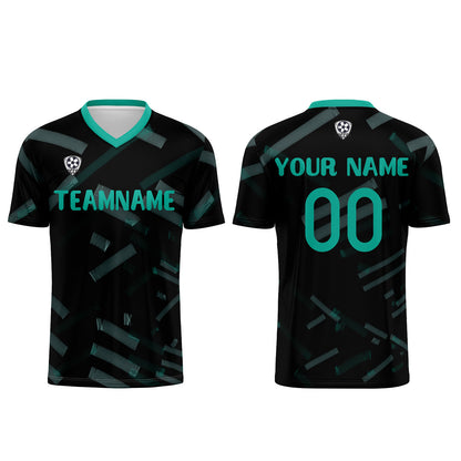 Benutzerdefinierte Schwarz Dunkelgrün Fußball Trikots für Männer Frauen Personalisierte Fußball Uniformen für Erwachsene und Kind