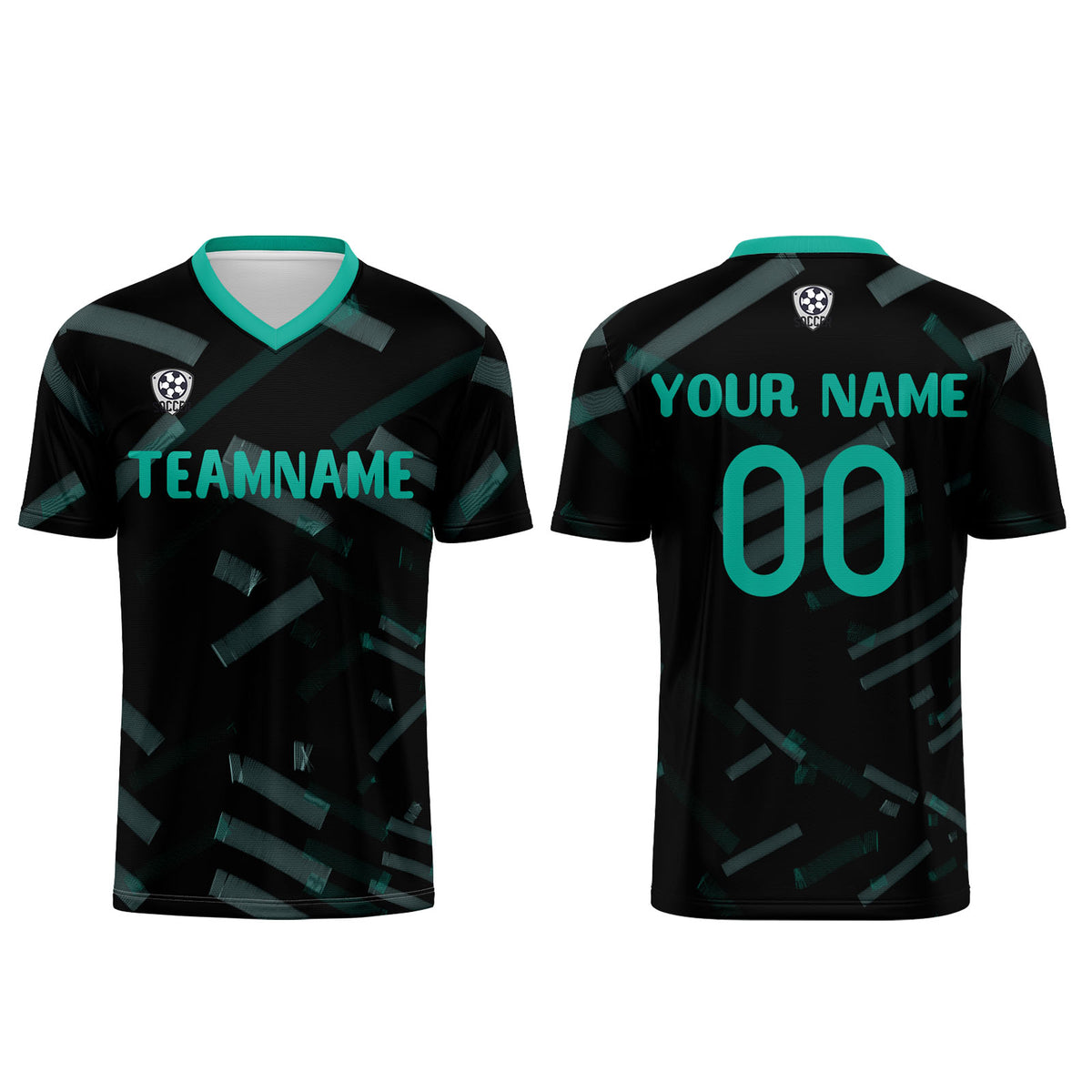 Benutzerdefinierte Schwarz Dunkelgrün Fußball Trikots für Männer Frauen Personalisierte Fußball Uniformen für Erwachsene und Kind