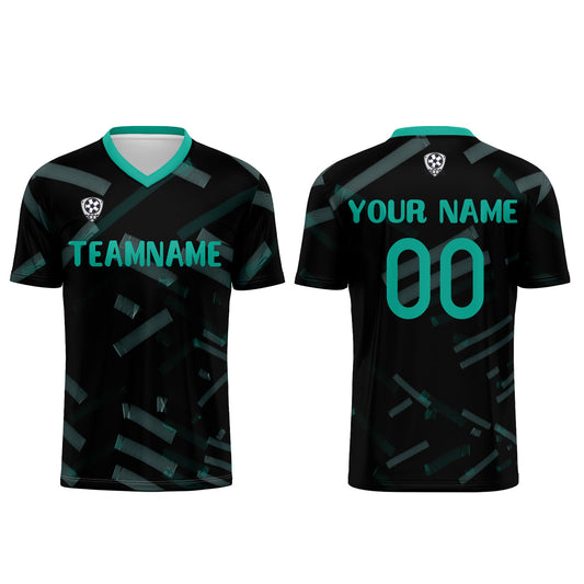Benutzerdefinierte Schwarz Dunkelgrün Fußball Trikots für Männer Frauen Personalisierte Fußball Uniformen für Erwachsene und Kind