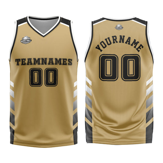 Benutzerdefinierter Braun Schwarz Basketball Jersey Uniform Anzug gedruckt Ihr Logo Name Nummer