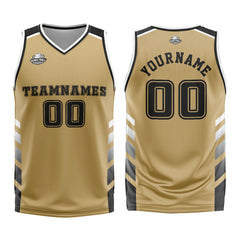 Benutzerdefinierter Braun Schwarz Basketball Jersey Uniform Anzug gedruckt Ihr Logo Name Nummer