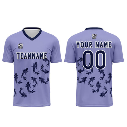 Benutzerdefinierte Hellviolett Trikots für Männer Frauen Personalisierte Fußball Uniformen für Erwachsene und Kind