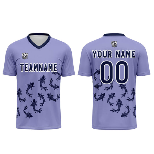 Benutzerdefinierte Hellviolett Trikots für Männer Frauen Personalisierte Fußball Uniformen für Erwachsene und Kind