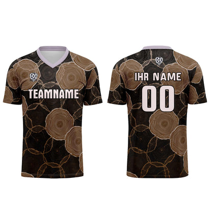 Benutzerdefinierte Schwarz Braun Trikots für Männer Frauen Personalisierte Fußball Uniformen für Erwachsene und Kind