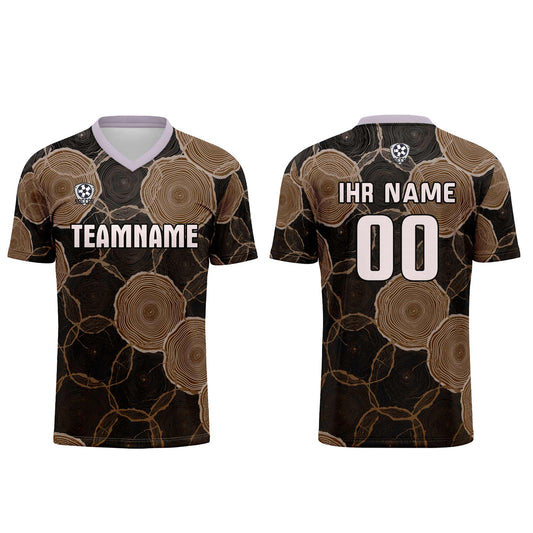 Benutzerdefinierte Schwarz Braun Trikots für Männer Frauen Personalisierte Fußball Uniformen für Erwachsene und Kind