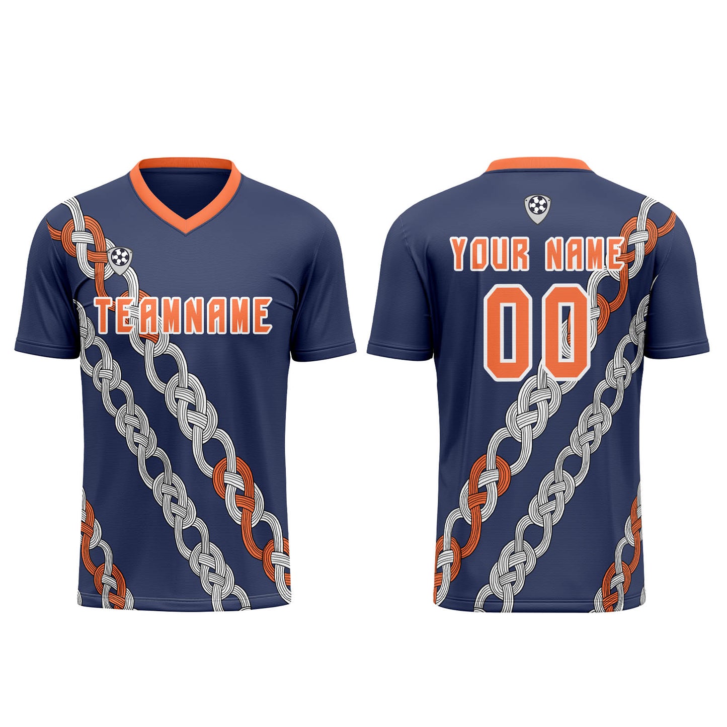 Benutzerdefinierte Blau Orange Trikots für Männer Frauen Personalisierte Fußball Uniformen für Erwachsene und Kind