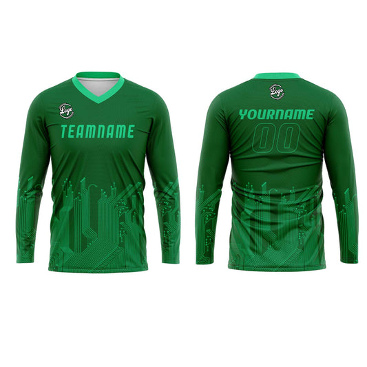 Kundenspezifisches Hellgrün Basketball Fußball Schießen langes T-Shirt für Erwachsene und Kinder