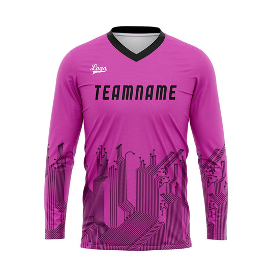 Kundenspezifisches Rosa Schwarz Basketball Fußball Schießen langes T-Shirt für Erwachsene und Kinder