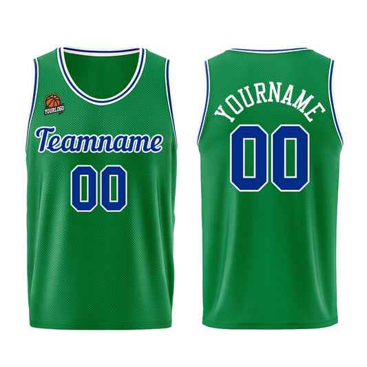 Individuelle Kelly Grün Königlich Basketball Jersey Shorts für Männer und Frauen Gestickter und gedruckter Name, Nummer und Logo