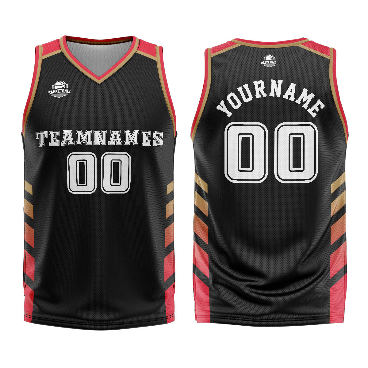 Benutzerdefinierter Schwarz Rot Basketball Jersey Uniform Anzug gedruckt Ihr Logo Name Nummer