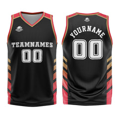 Benutzerdefinierter Schwarz Rot Basketball Jersey Uniform Anzug gedruckt Ihr Logo Name Nummer
