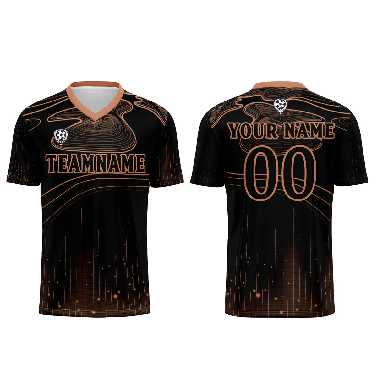 Benutzerdefinierte Schwarz Orange Trikots für Männer Frauen Personalisierte Fußball Uniformen für Erwachsene und Kind
