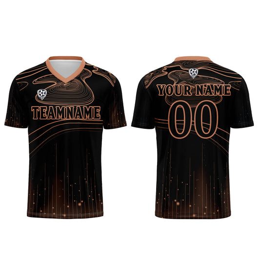Benutzerdefinierte Schwarz Orange Trikots für Männer Frauen Personalisierte Fußball Uniformen für Erwachsene und Kind