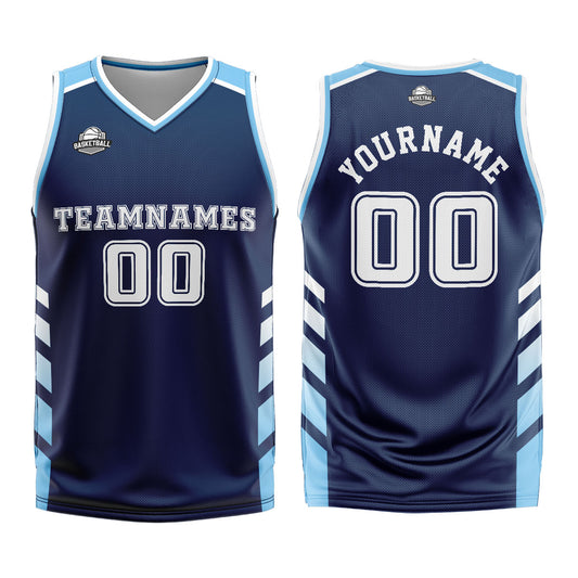 Benutzerdefinierter Marine Weiß Basketball Jersey Uniform Anzug gedruckt Ihr Logo Name Nummer
