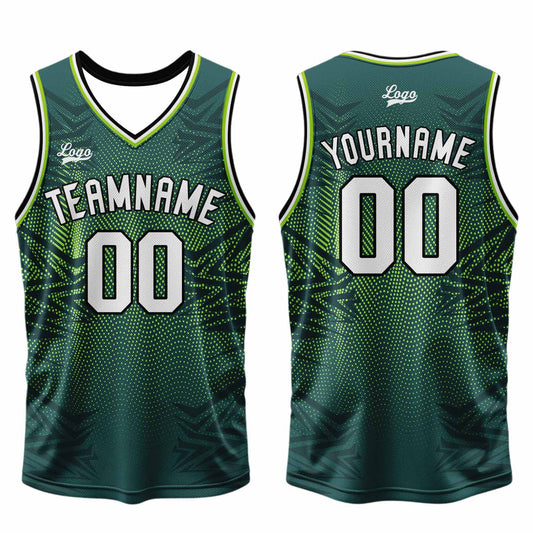 Benutzerdefinierter  Grün Basketball Jersey Uniform Anzug gedruckt Ihr Logo Name Nummer