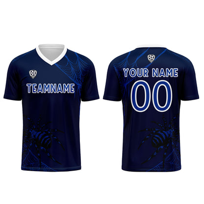 Benutzerdefinierte Blau Trikots für Männer Frauen Personalisierte Fußball Uniformen für Erwachsene und Kind
