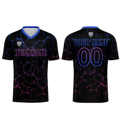 Benutzerdefinierte Schwarz Rose Lila Trikots für Männer Frauen Personalisierte Fußball Uniformen für Erwachsene und Kind