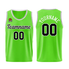 Individuelle Neongrün-Schwarz Basketball Jersey Shorts für Männer und Frauen Gestickter und gedruckter Name, Nummer und Logo