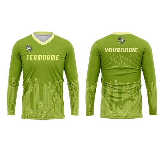 Kundenspezifisches Gras Grün Weiß Basketball Fußball Schießen langes T-Shirt für Erwachsene und Kinder