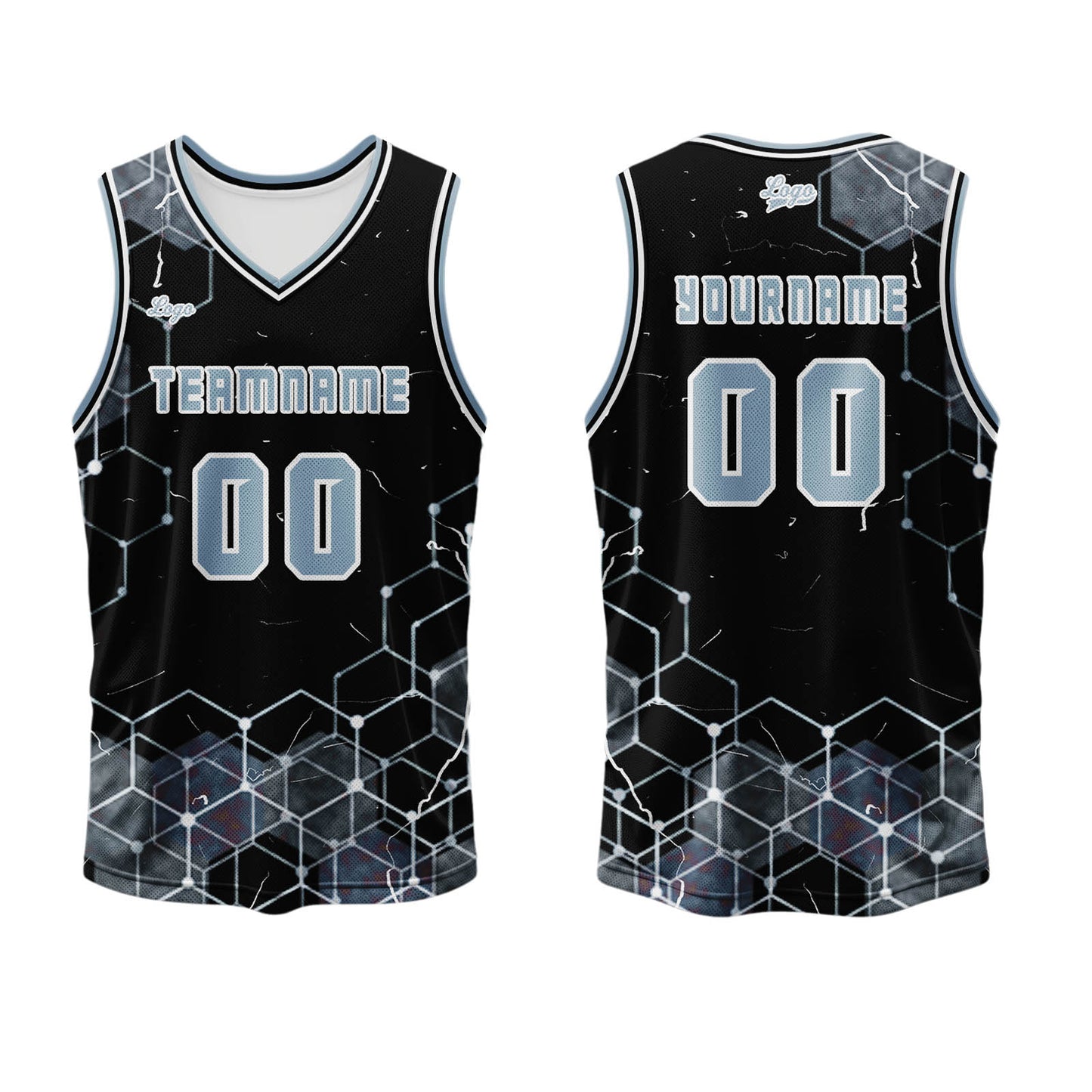 Benutzerdefinierter Grau Blau Basketball Jersey Uniform Anzug gedruckt Ihr Logo Name Nummer