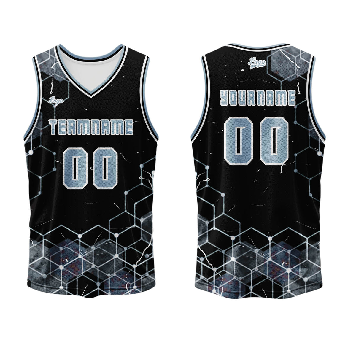 Benutzerdefinierter Grau Blau Basketball Jersey Uniform Anzug gedruckt Ihr Logo Name Nummer