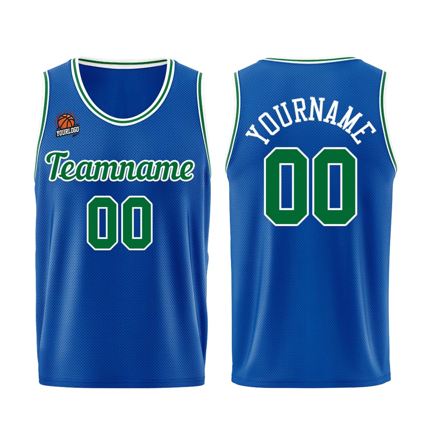 Individuelle Königs-Grün Basketball Jersey Shorts für Männer und Frauen Gestickter und gedruckter Name, Nummer und Logo
