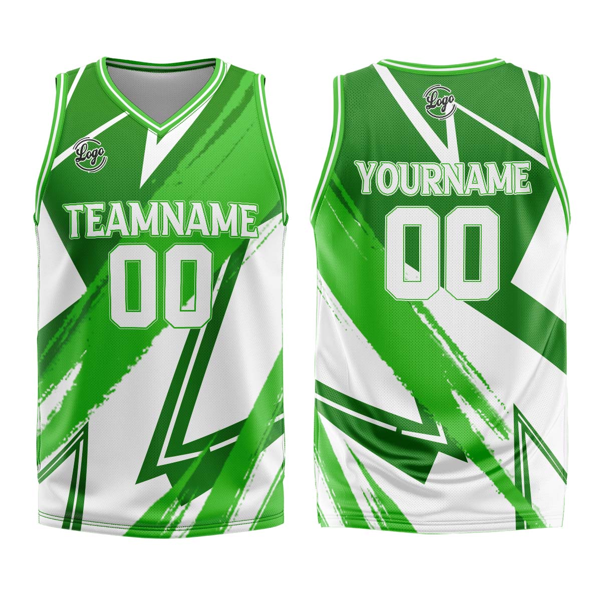 Benutzerdefinierter Grün Weiß Basketball Jersey Uniform Anzug gedruckt Ihr Logo Name Nummer