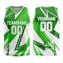 Benutzerdefinierter Grün Weiß Basketball Jersey Uniform Anzug gedruckt Ihr Logo Name Nummer