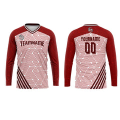 Kundenspezifisches Rot Basketball Fußball Schießen langes T-Shirt für Erwachsene und Kinder