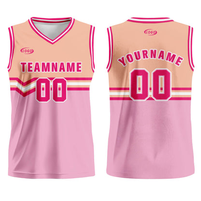 Benutzerdefinierter Rosa Orange Rose Rot Basketball Jersey Uniform Anzug gedruckt Ihr Logo Name Nummer