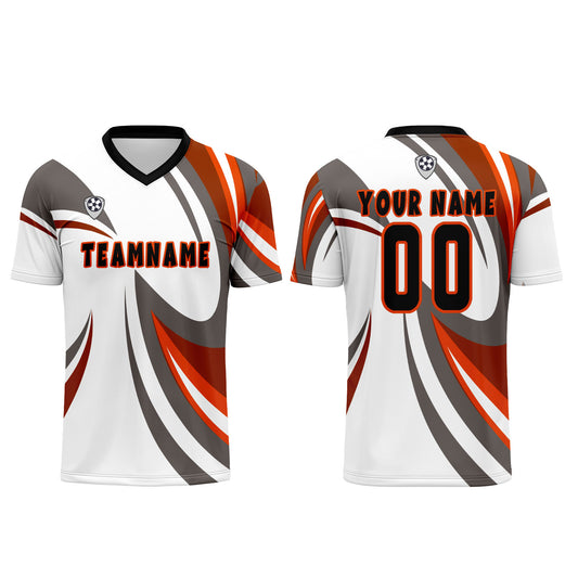 Benutzerdefinierte Weiß Braun Trikots für Männer Frauen Personalisierte Fußball Uniformen für Erwachsene und Kind