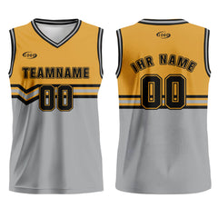 Benutzerdefinierter Orange Grau Schwarz Basketball Jersey Uniform Anzug gedruckt Ihr Logo Name Nummer