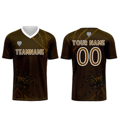 Benutzerdefinierte Dunkel Braun Trikots für Männer Frauen Personalisierte Fußball Uniformen für Erwachsene und Kind