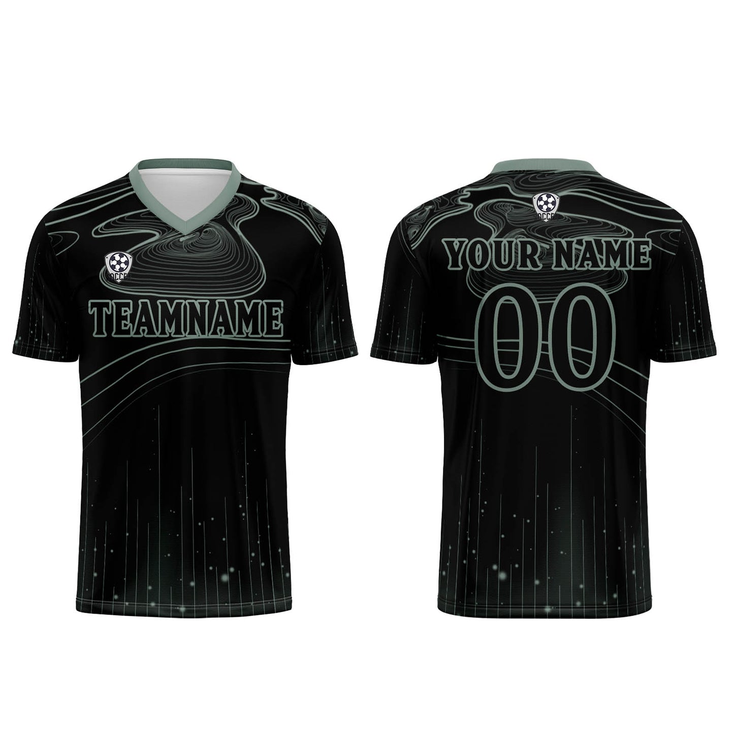 Benutzerdefinierte Schwarz Hellgrün Trikots für Männer Frauen Personalisierte Fußball Uniformen für Erwachsene und Kind