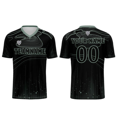 Benutzerdefinierte Schwarz Hellgrün Trikots für Männer Frauen Personalisierte Fußball Uniformen für Erwachsene und Kind