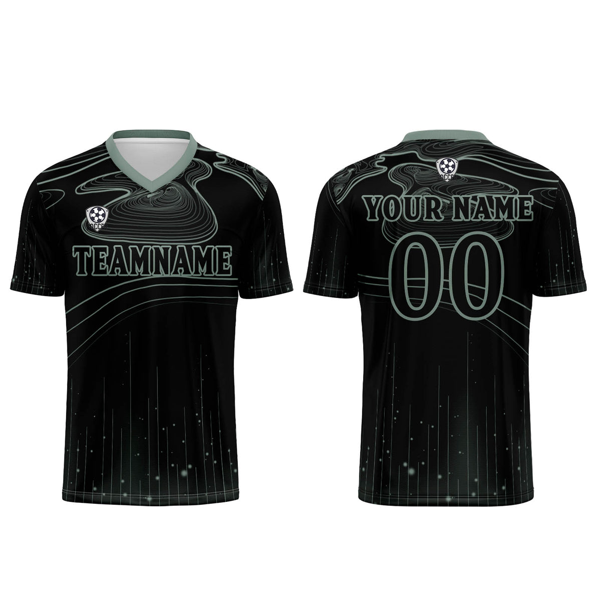Benutzerdefinierte Schwarz Hellgrün Trikots für Männer Frauen Personalisierte Fußball Uniformen für Erwachsene und Kind
