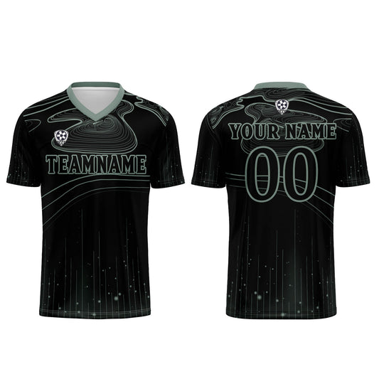 Benutzerdefinierte Schwarz Hellgrün Trikots für Männer Frauen Personalisierte Fußball Uniformen für Erwachsene und Kind