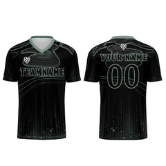 Benutzerdefinierte Schwarz Hellgrün Trikots für Männer Frauen Personalisierte Fußball Uniformen für Erwachsene und Kind
