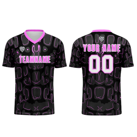 Benutzerdefinierte Schwarz Rose Rot Fußball Trikots für Männer Frauen Personalisierte Fußball Uniformen für Erwachsene und Kind