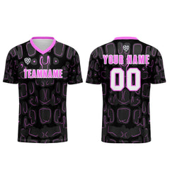 Benutzerdefinierte Schwarz Rose Rot Fußball Trikots für Männer Frauen Personalisierte Fußball Uniformen für Erwachsene und Kind