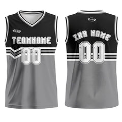 Benutzerdefinierter Schwarz Grau Weiß Basketball Jersey Uniform Anzug gedruckt Ihr Logo Name Nummer