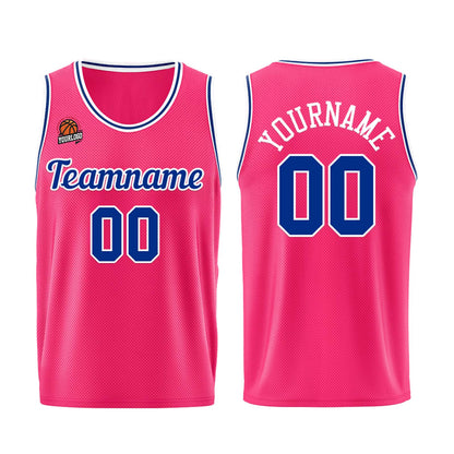 Individuelle Rosa-Königlich Basketball Jersey Shorts für Männer und Frauen Gestickter und gedruckter Name, Nummer und Logo