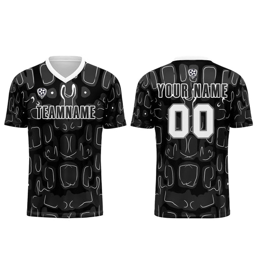 Benutzerdefinierte Schwarz Grau Fußball Trikots für Männer Frauen Personalisierte Fußball Uniformen für Erwachsene und Kind
