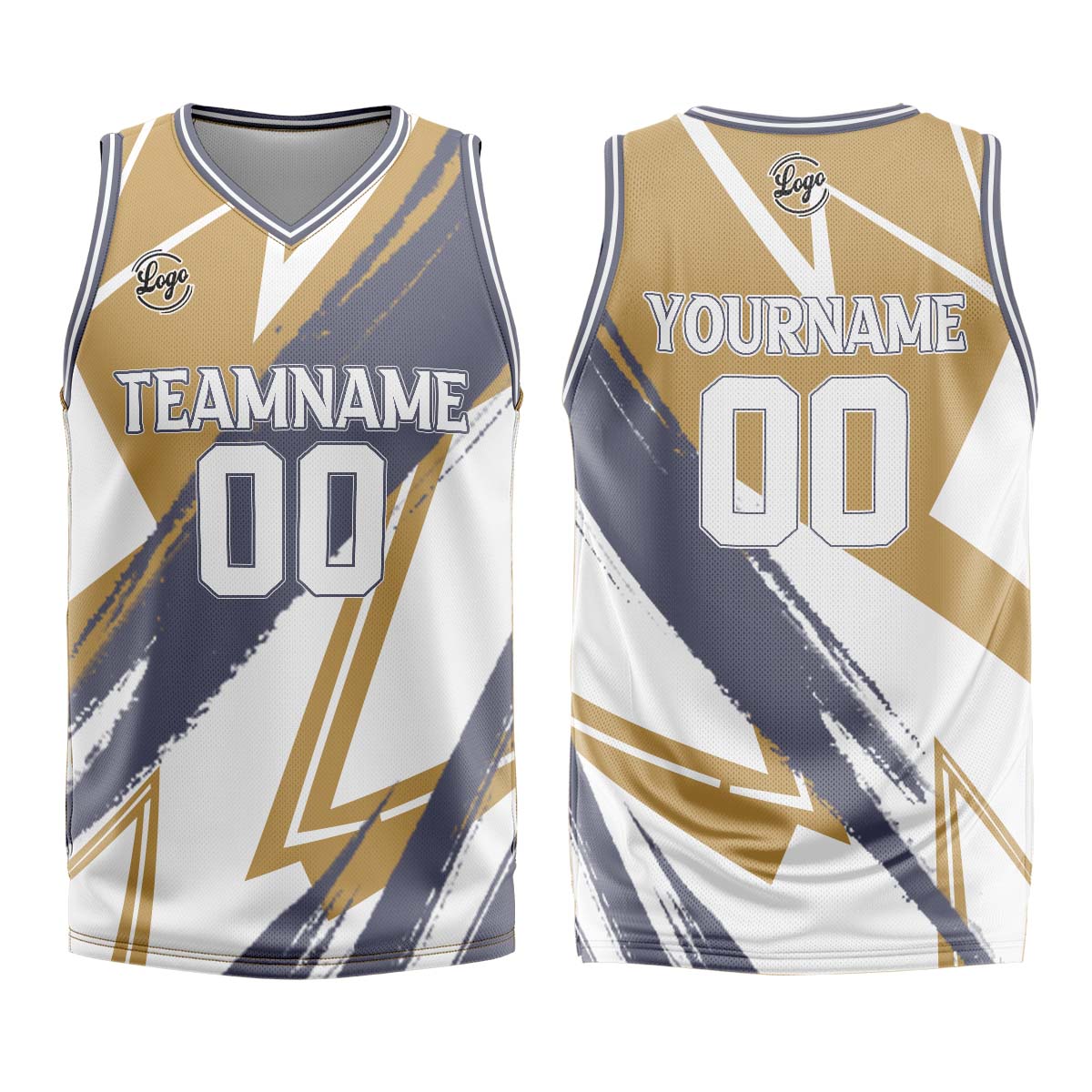 Benutzerdefinierter Braun Grau Basketball Jersey Uniform Anzug gedruckt Ihr Logo Name Nummer